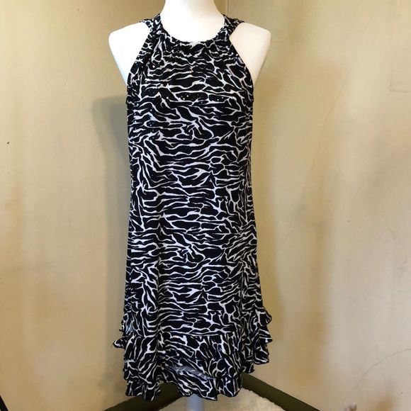 3/$10 Dressbarn Collection MADE IN USA Zebra Print Size 6 Sleeveless Shift Dress